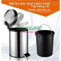 Thùng rác inox đạp chân 12l