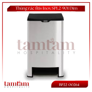 Thùng rác inox đạp vuông lớn Fitis Mega SPL2-901 - 40 lít