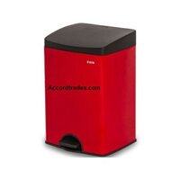 Thùng rác inox FITIS đạp vuông nhỏ SPS1-906 - đỏ - 15L
