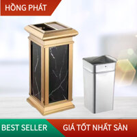 Thùng rác inox gạt tàn 40L gi.ả đá cẩm thạch đặt sảnh khách sản cầu thang máy/VHP-XX-A-18/ Hotel lobby trash can