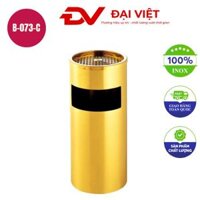 Thùng rác inox gạt tàn thuốc mạ vàng 250x610mm
