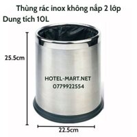 Thùng rác inox không nắp – loại 2 lớp