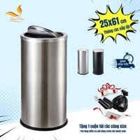 Thùng rác inox nắp lật A35-O