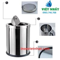 Thùng Rác Inox Nắp Lật Tròn 250*300mm