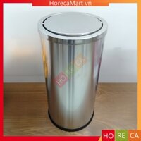 Thùng rác inox nắp lật xoay (20L,30L,40L,50L) hình tròn - Thùng rác inox cho văn phòng, trường học
