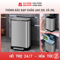 Thùng rác INOX thông minh JAH 20L và 30L đạp chân thế hệ mới, nắp kín ngăn mùi, chống nước cao cấp 7111 7112