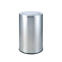 Thùng rác inox tròn lớn nắp lật giá rẻ A35-P ( nắp bập bênh )