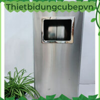 Thùng rác inox vuông có lưới inox 304 cao cấp.