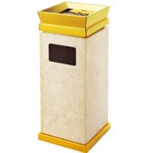 Thùng rác mạ vàng đá hoa cương A16(Inox vàng, đá) (TLJA16Z1)