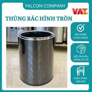 Thùng rác miệng inox tròn không nắp
