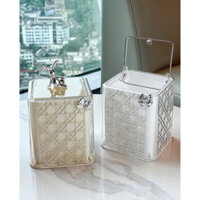 Thùng rác mini đặt bàn 2 lớp có nắp chống thấm nước tiện dụng cho văn phòng bàn học