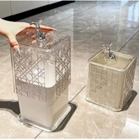 Thùng rác mini đặt bàn 2 lớp có nắp chống thấm nước tiện dụng cho văn phòng bàn học