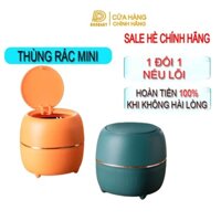 Thùng rác mini để bàn tiện lợi phong cách hiện đại có nắp bấm thông minh, Sọt nhựa đựng rác văn phòng tiện dụng