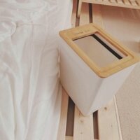 Thùng Rác Mini nắp gỗ Kiểu Dáng Đơn Giản, Sang Trọng