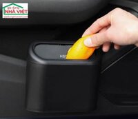 Thùng rác mini nắp tự đóng lưng cài trong xe ô tô QL125