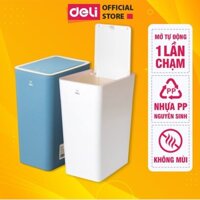 Thùng Rác Nắp Bật Nhấn Deli - Sọt Rác Nhựa PP Nguyên Sinh Hạn Chế Mùi Hôi, Ẩm Kháng Khuẩn Văn Phòng.