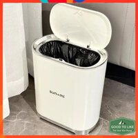 Thùng Rác Nắp Bật Thông Minh SunMi Dung Tích 8L Tiết Kiệm Không Gian.Sọt Đựng Rác Cho Phòng Tắm,Nhà Vệ Sinh,Phòng Khách