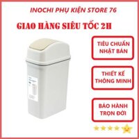 Thùng Rác Nắp Lật Hiro Nhiều Cỡ Bền Đẹp Hàng Xuất Nhật Inochi - Chính Hãng  tặng kèm khăn lau đa năng pakasa  - 10L