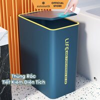 Thùng Rác Nhà Vệ Sinh Sọt Rác Có Nắp Bật Thùng Đựng Rác Nhựa Tiết Kiệm Diện Tích Nhà Tắm Văn Phòng Nhà Bếp - Automatik