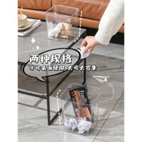 Thùng rác nhỏ để bàn dễ thương không nắp, thùng rác acrylic trong suốt nhỏ cho văn phòng, thùng lưu trữ vuông