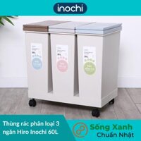 Thùng rác nhựa 60 lít 3 ngăn Hiro Inochi HIN.RAPL.003N - Hàng chính hãng