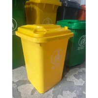 Thùng rác nhựa 60 lít màu vàng KBN sử dụng gia đình hoặc công cộng ngoài trời
