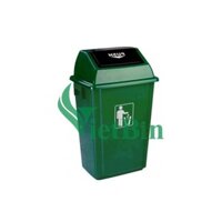 Thùng rác nhựa 60 lít nắp bập bênh màu xanh giá rẻ