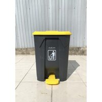 Thùng rác nhựa đạp chân Chaobao 30L, 45L, 68L , thùng màu xám, nắp vàng