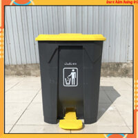 Thùng rác nhựa đạp chân Chaobao 30L, 45L, 68L , thùng màu xám, nắp vàng