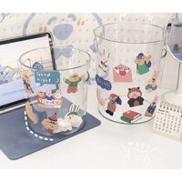 thùng rác nhựa dày dặn mini để bàn học/không kèm sticker