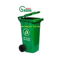 Thùng rác nhựa HDPE 120L màu xanh