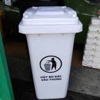 Thùng rác nhựa HDPE 120L màu trắng