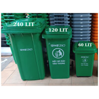 Thùng rác nhựa HDPE 60L, 120L, 240L KENZIO có nắp chống bay mùi