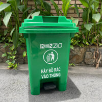 Thùng rác nhựa KENZIO 60 lít CHÂN ĐẠP - Xanh lá cây