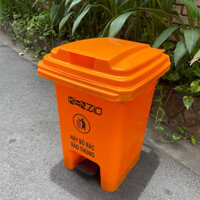Thùng rác nhựa KENZIO 60 lít CHÂN ĐẠP - Cam