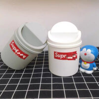 Thùng Rác Nhựa Mini Sup Có Nắp Siêu Nhẹ Để Bàn