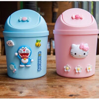 Thùng rác nhựa mini trẻ em hoạ tiết Doraemon cho các bé (N01464)