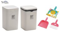 Thùng rác nhựa mini Yamada Dust Box  01 Bộ chổi &amp; xẻng hót rác Mini Echo Metal - Hàng nội địa Nhật Bản Giao màu ngẫu nhiên - Cán thẳng