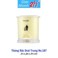 Thùng rác oval trung nhựa DUY TÂN No.187, Kích thước 31 x 28 x 34 cm, Nhựa PP, 4 Cái/Kiện, 13,2 lít