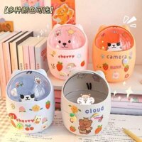 thùng rác phòng ngủ Máy tính để bàn hoạt hình sáng tạo mini kéo lớp thùng rác nhỏ thùng rác dễ thương instagram hộp đựng rác đa năng