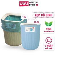 Thùng Rác Sọt Rác Nhựa Nguyên Sinh Deli - Hạn Chế Mùi Hôi Tiện Lợi Thông Minh Tiết Kiệm Không Gian Cho Văn Phòng Nhà Bếp - PG301 PG302 - Xanh dương 10.5l