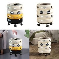 Thùng rác Thùng rác Thùng đựng rác có bánh xe Thùng rác trang trí sành điệu cho phòng thủ công Phòng ký túc xá trong nhà Phòng bột