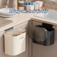 Thùng Rác Treo Tủ Bếp HERO Nắp Trong Suốt, Thùng Rác Treo Tường Nhà Bếp, Nhà Vệ Sinh Nắp Lật Tiện Lợi