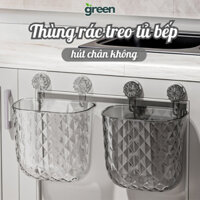 Thùng Rác Treo Tủ Bếp Hút Chân Không Vân Kim Cương Trong Suốt, Thùng Rác Nhà Bếp Cỡ Lớn Đa Năng