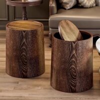 Thùng Rác Vân Gỗ Thùng Lưu Trữ Gia Dụng Phòng Khách Hai Tầng Bếp Văn Phòng Nhà Vệ Sinh Thương Mại Trung Quốc Thùng Lưu T