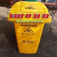 Thùng rác y tế 240 lít lớn màu vàng logo theo thông tư y tế