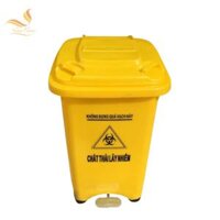 Thùng rác y tế 60l chân đạp màu vàng chất thải lây nhiễm
