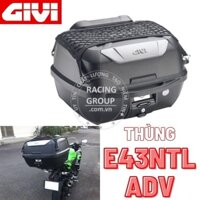 Thùng sau givi E43NTL-ADV 43 Lít Mulebox Gắn Sau Xe Máy, Xe Motor Màu Đen Có Full Phụ Kiện Đi Kèm Với Đế Đệm