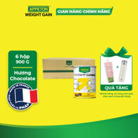 Thùng Sữa Appeton Weight Gain cho Người lớn hương Chocolate lon 900g - 6 Lon
