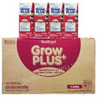 Thùng sữa bột pha sẵn Nuti Grow Plus + Đỏ Ít đường hộp 180ml